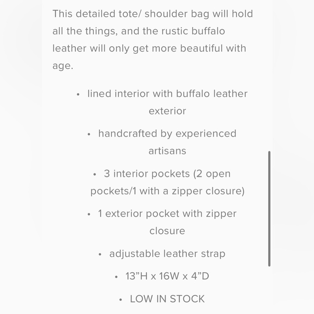 High Noon — The Blake tote/shoulder bag handcrafted buffalo leather - Picture 12 of 12